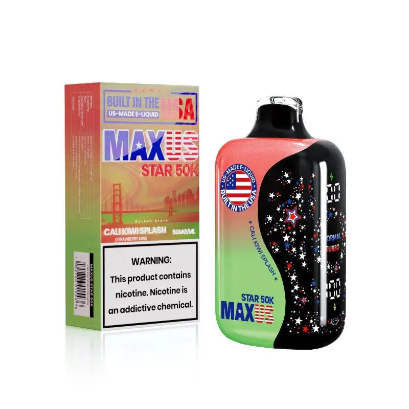 Maxus Star 50K Cali Kiwi Splash Disposable Vape - Black Coral