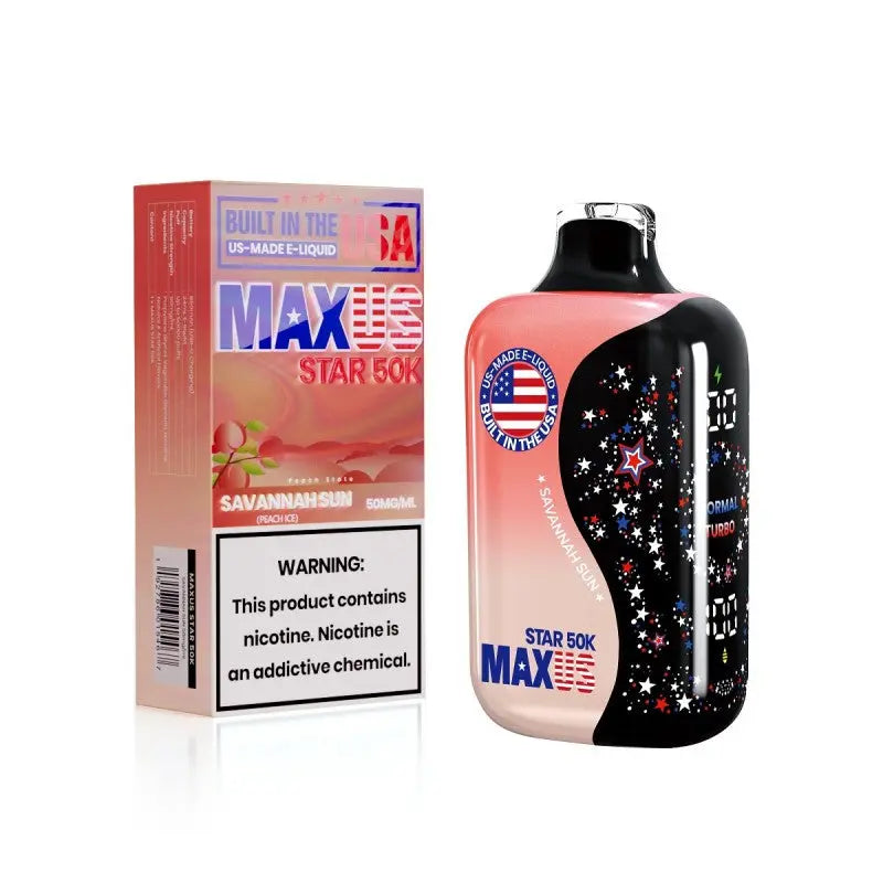 Savannah Sun Maxus Star 50K Disposable Vape Packaging 