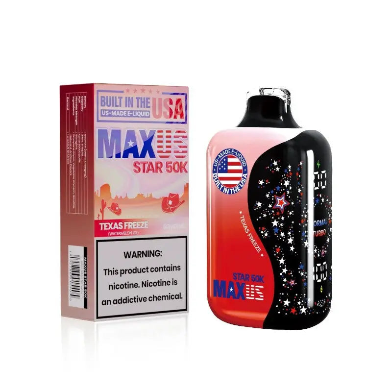 Texas Freeze Maxus Star 50K Disposable Vape Packaging