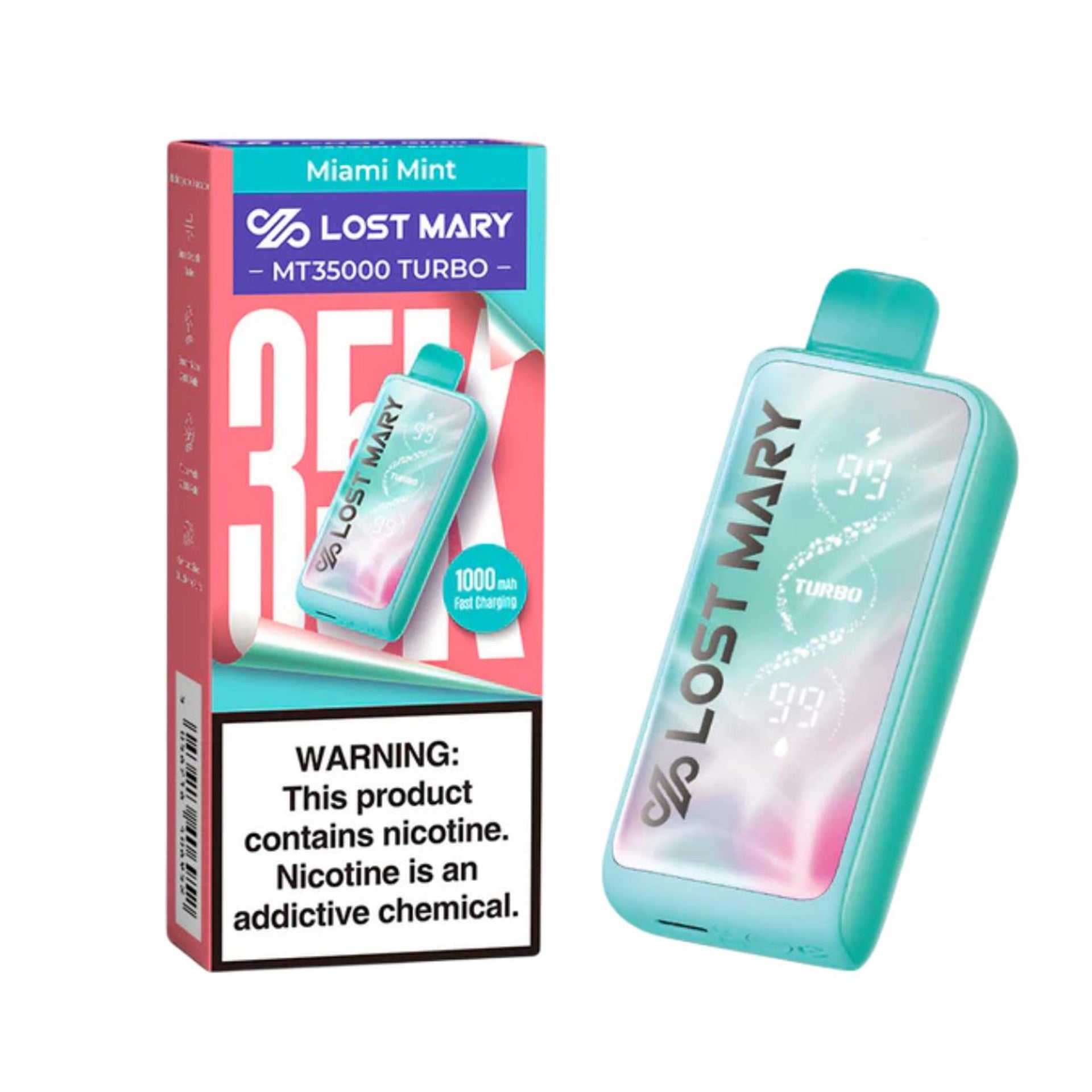 Miami Mint  Lost Mary MT35000 Turbo Disposable Vape Packaging