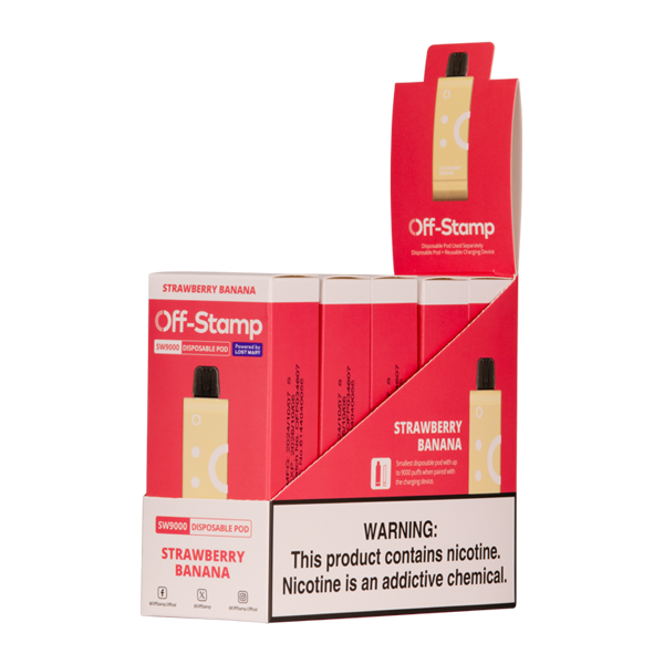 Strawberry Banana Off Stamp SW9000 Pod - Black Coral