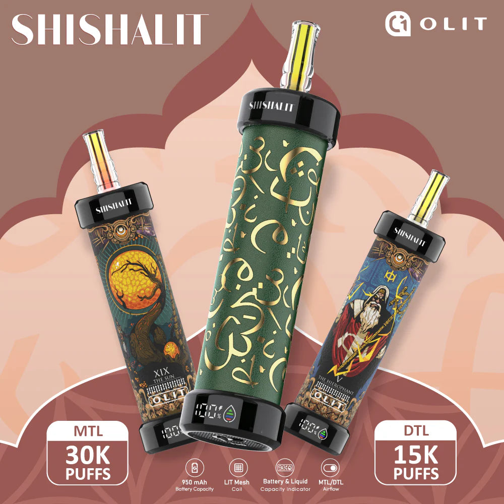3X Value Pack Olit Shishalit 30K E-Hookah(Tarot Edition) - Black Coral