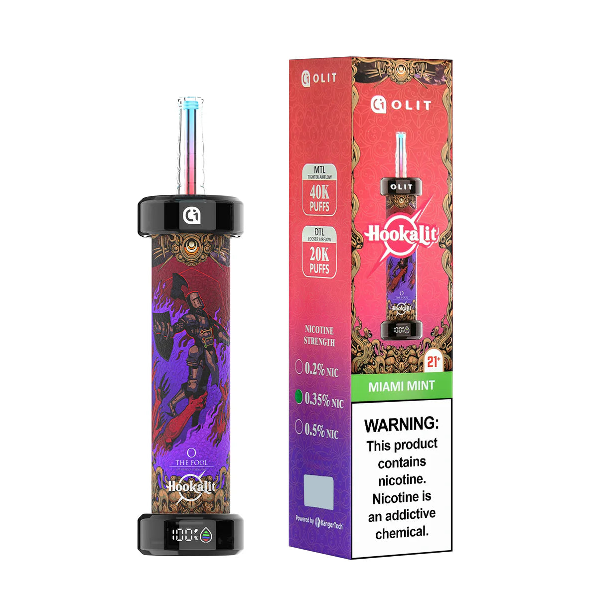 Olit Hookalit 40K Miami Mint Disposable Vape - Black Coral