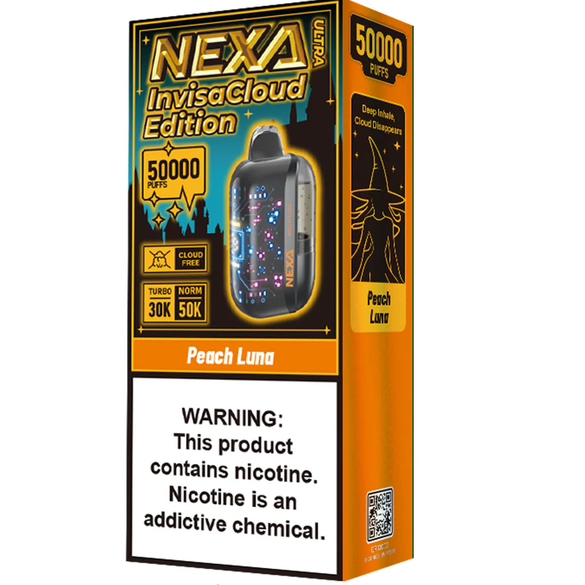 Nexa Ultra 50000 Peach Luna Disposable Vape (Invisacloud Edition) - Black Coral