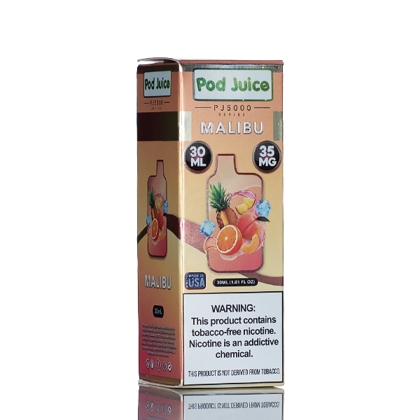 pod juice salt PJ5000 malibu 30ml  packaging 
