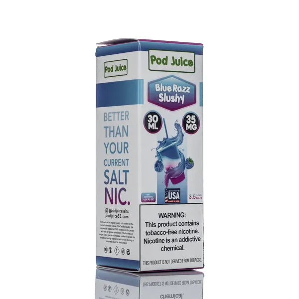 Blue Razz Slushy Pod Juice salt 30ml packaging 