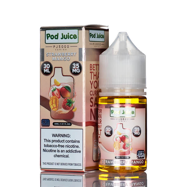 Strawberry Mango Pod Juice Salt PJ5000 30ml packaging  