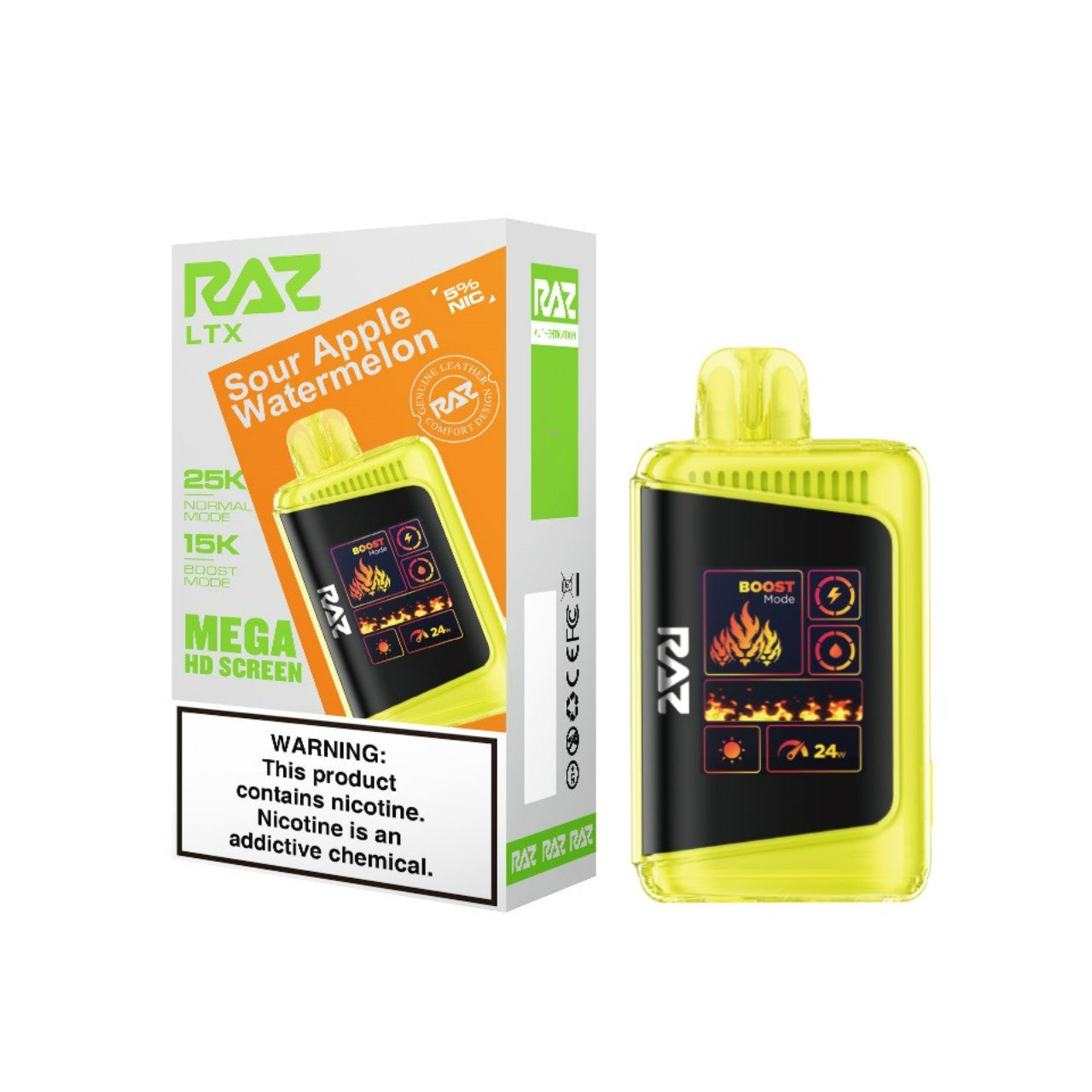Raz LTX 25K Sour Apple Watermelon Disposable Vape - Black Coral