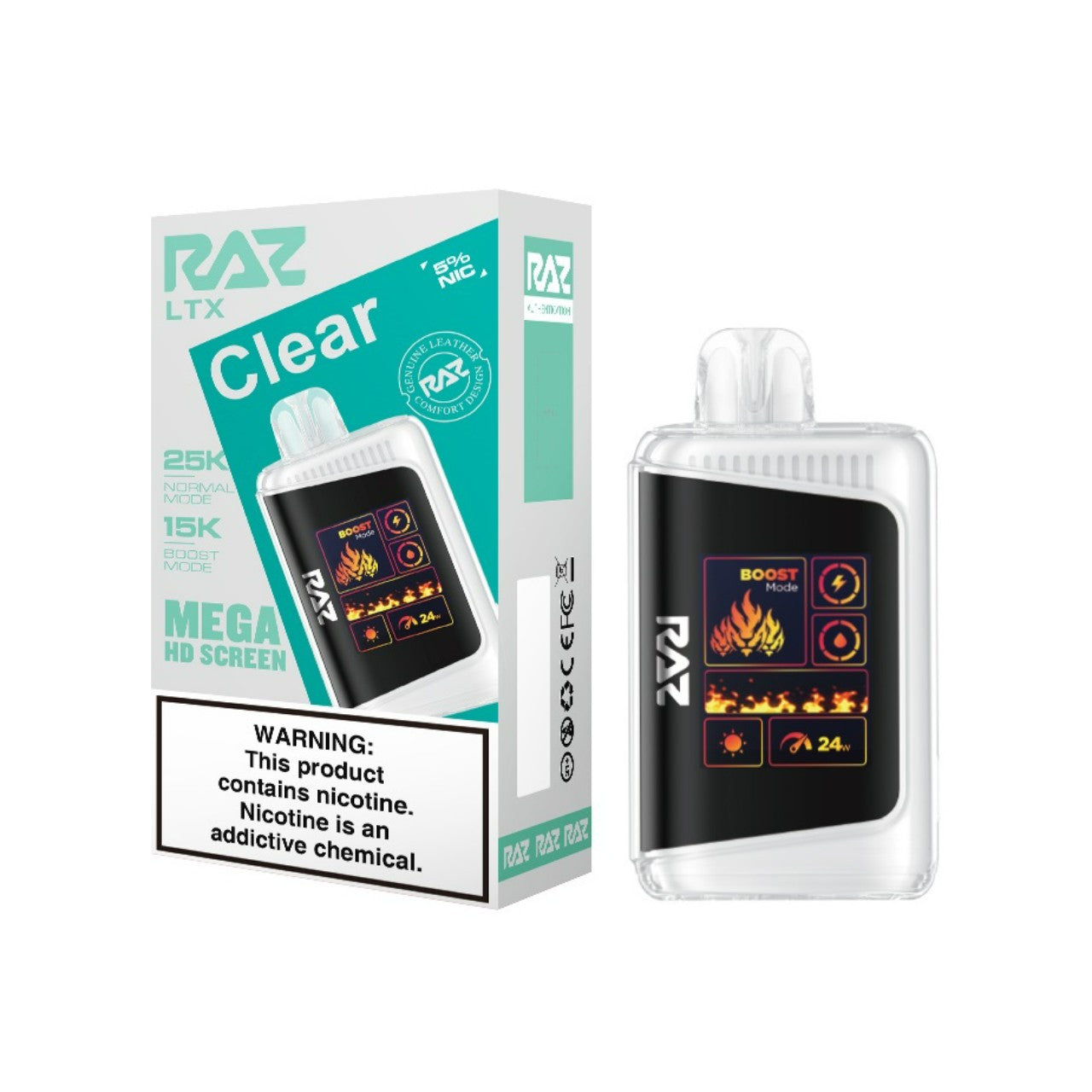 Raz LTX 25K Clear Disposable Vape - Black Coral