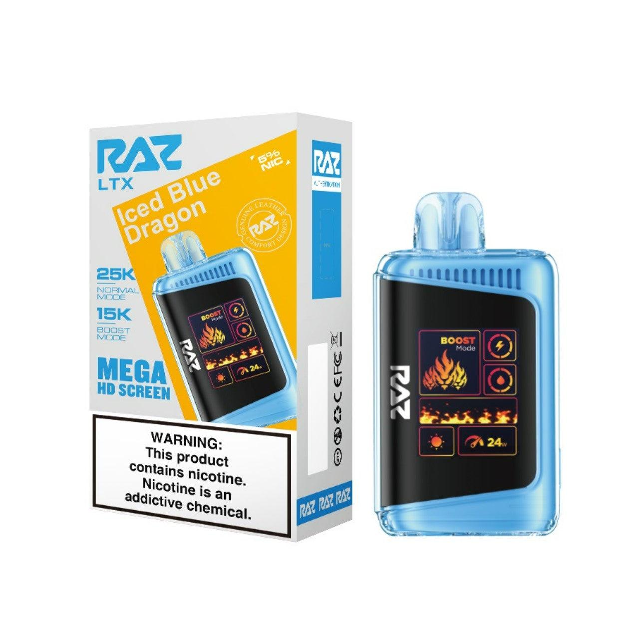 Raz LTX 25K Iced Blue Dragon Disposable Vape - Black Coral