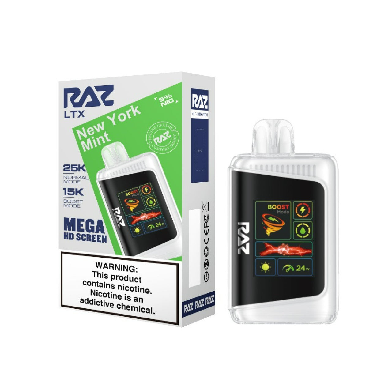 Raz LTX 25K New York Mint Disposable Vape - Black Coral