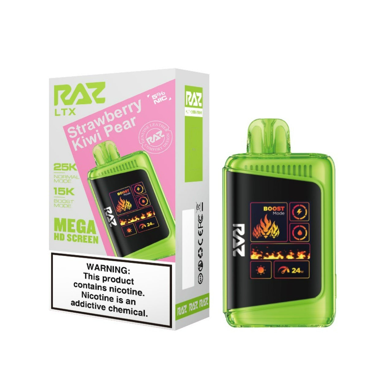 Raz LTX 25K Strawberry Kiwi Pear Disposable Vape - Black Coral