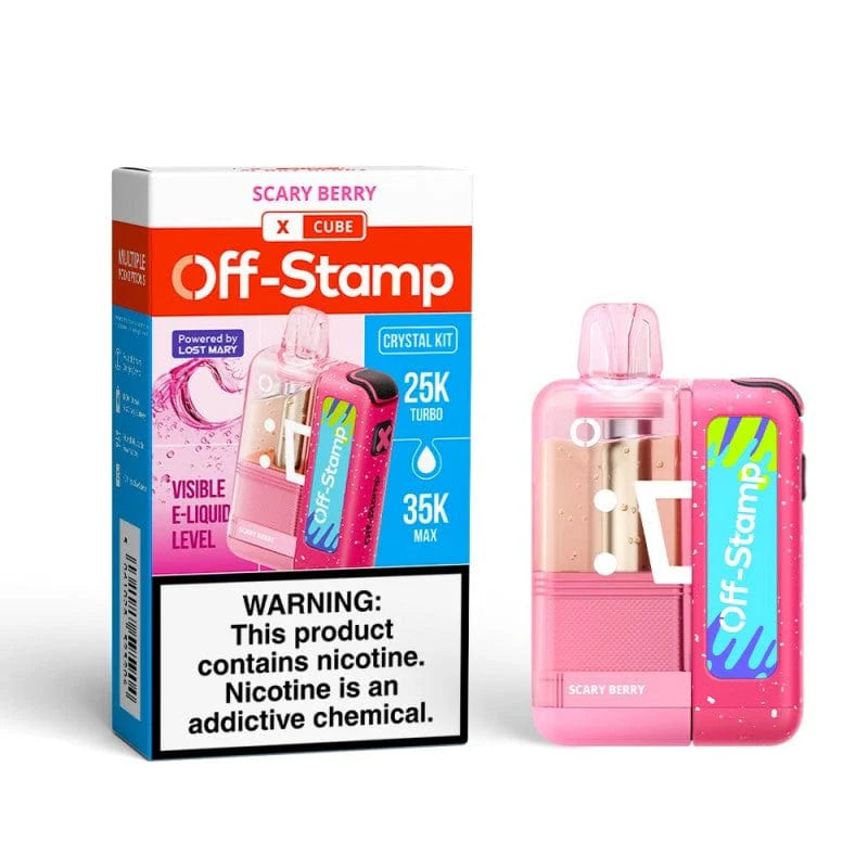 Off Stamp Crystal Cube 35K Kit Scary Berry Disposable Vape - Black Coral 