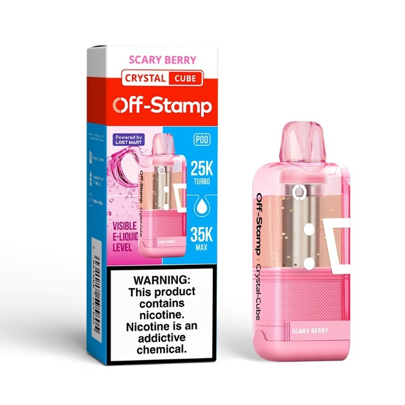 Scary Berry Off Stamp Crystal Cube 35K Pod Scary Berry Disposable Vape - Black Coral 