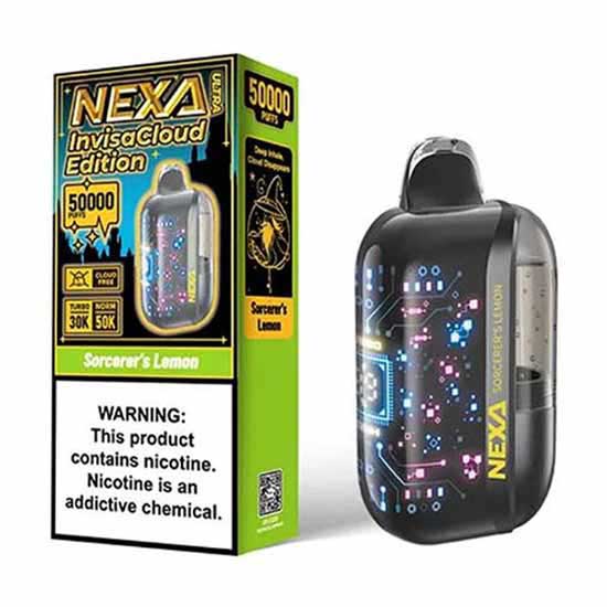 Nexa Ultra 50000 Sorcerer’s Lemon Disposable Vape (Invisacloud Edition) - Black Coral 