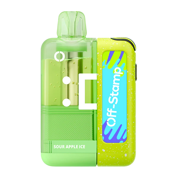 Off Stamp Crystal Cube 35K Kit Sour Apple Ice Disposable Vape - Black Coral 