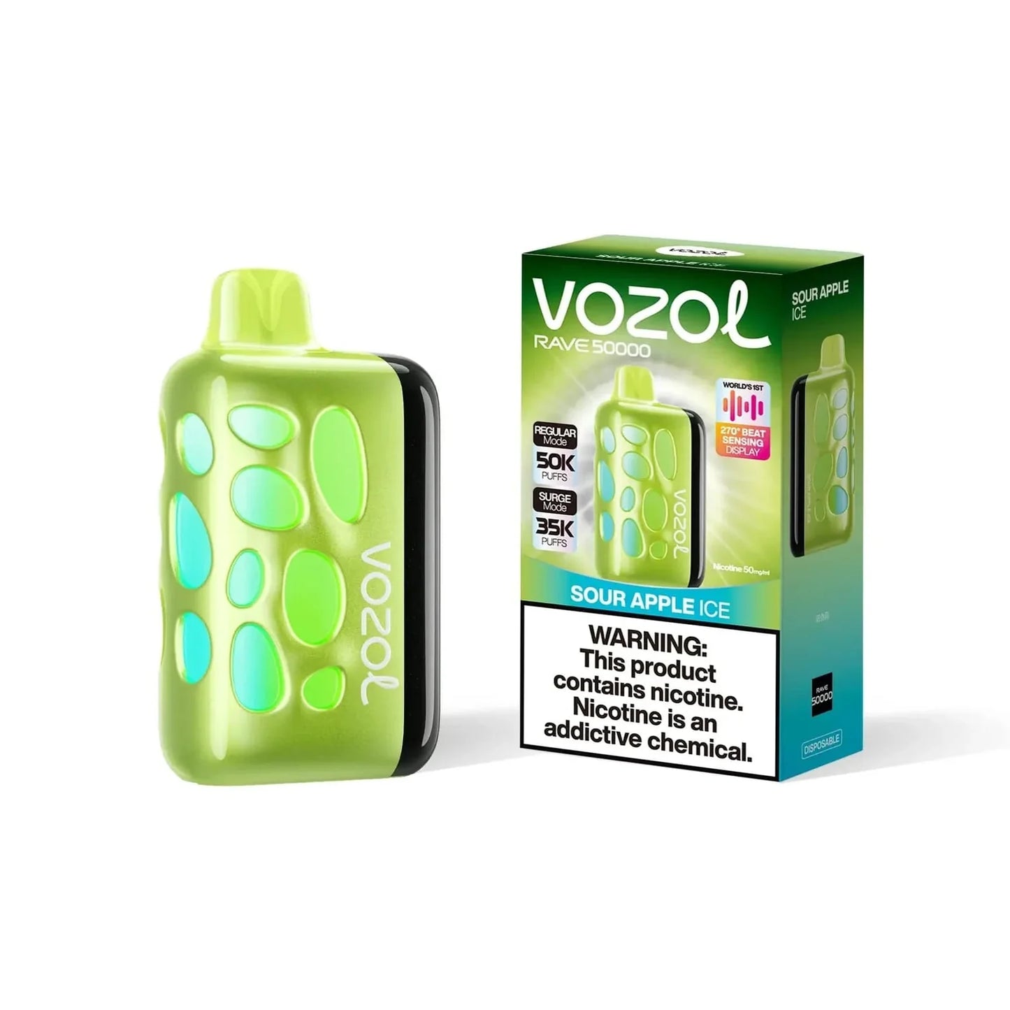 Sour Apple Ice Vozol Rave 50000