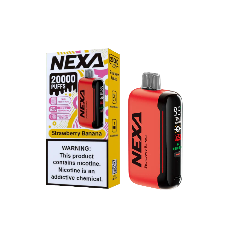 Nexa N20000 Strawberry Banana Disposable Vape - Black Coral
