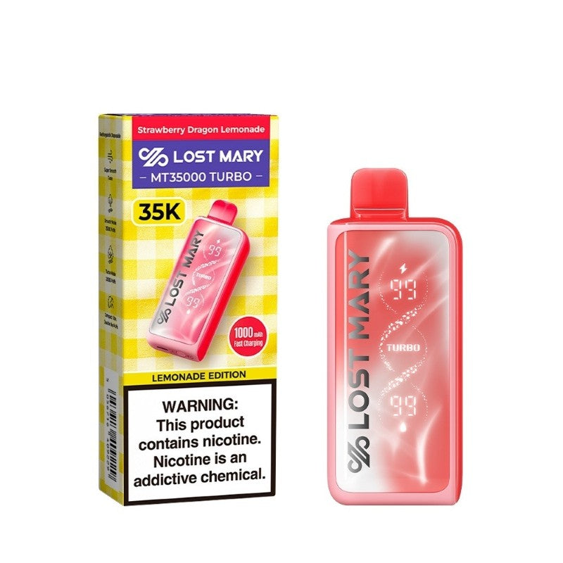 Strawberry Dragon Lemonade Lost Mary MT35000 Turbo - Black Coral