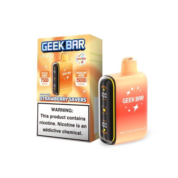 Strawberry Savers Geek Bar Pulse 15000 - Black Coral