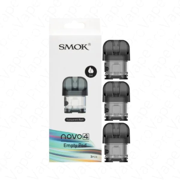 Transparent Black Smok Novo 4 Empty Replacement Pod - SMOK Tech 