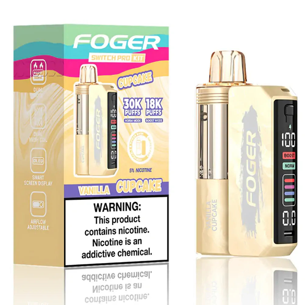Foger Switch Pro 30K Kit Vanilla Cupcake Disposable Vape - Black Coral