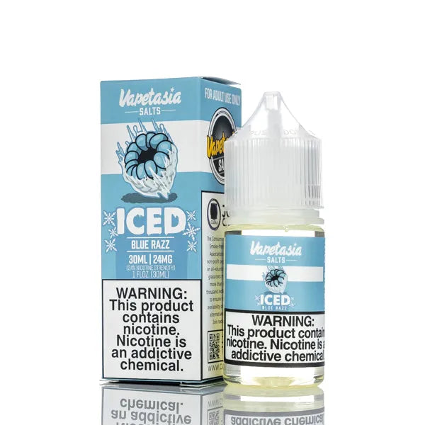Vapetasia E-Juice Salts - ICED Blue Razz - 30ml - Black Coral
