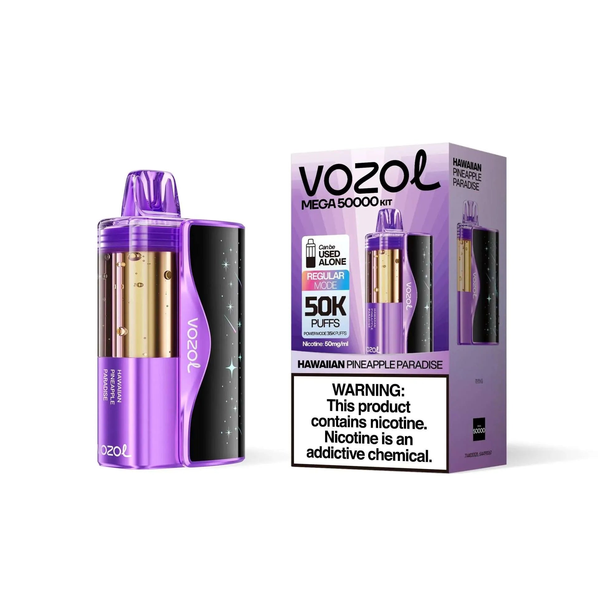 Vozol Mega 50K Hawaiian Pineapple Paradise Disposable Vape - Black Coral