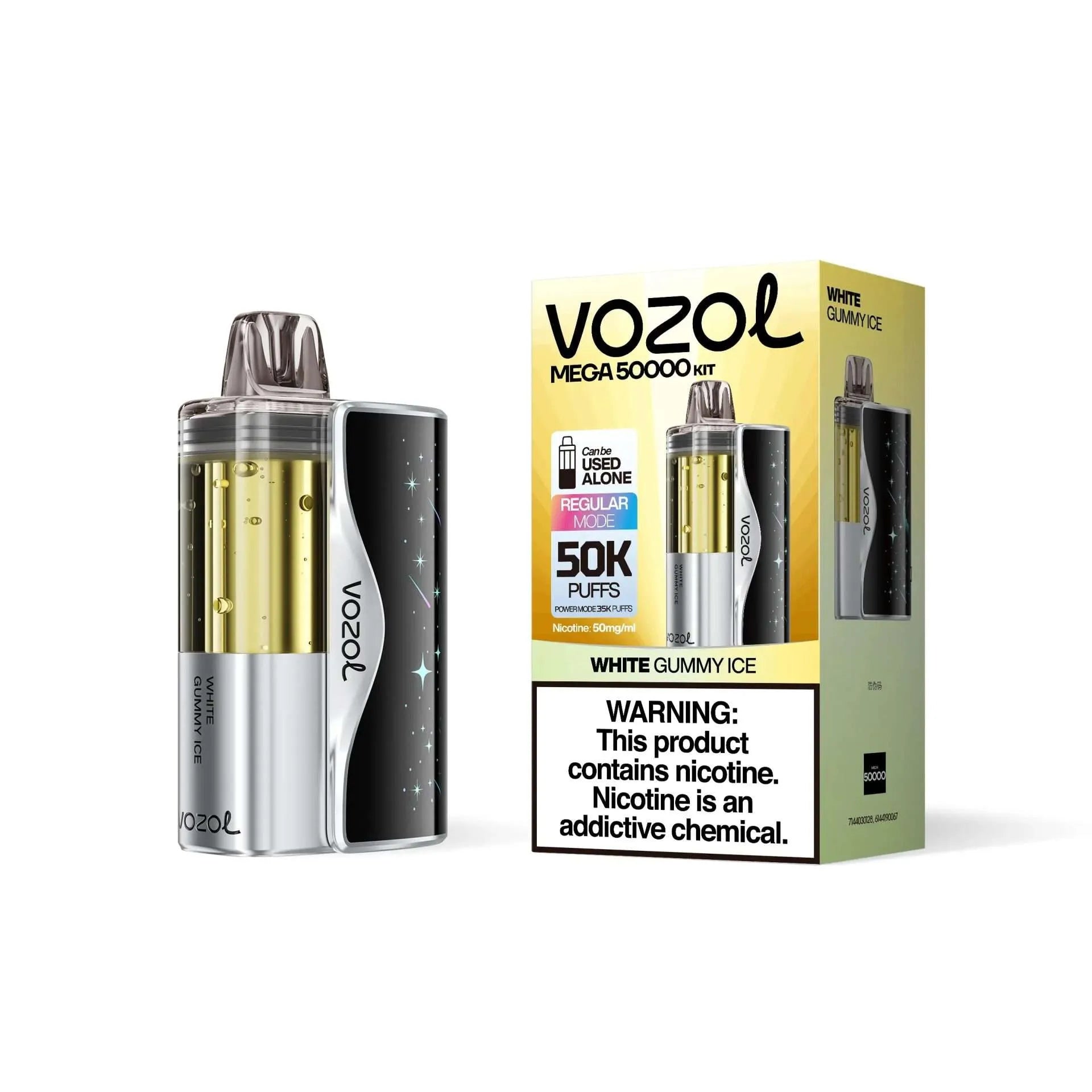 Vozol Mega 50K White Gummy Ice Disposable Vape - Black Coral