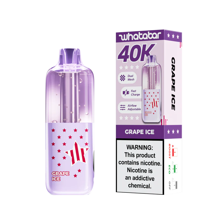Whatabar Linko 40K Grape Ice Disposable Vape - Black Coral