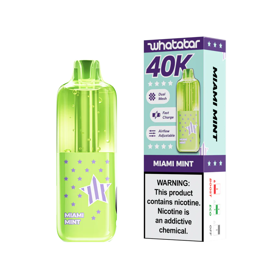 Whatabar Linko 40K Miami Mint Disposable Vape - Black Coral