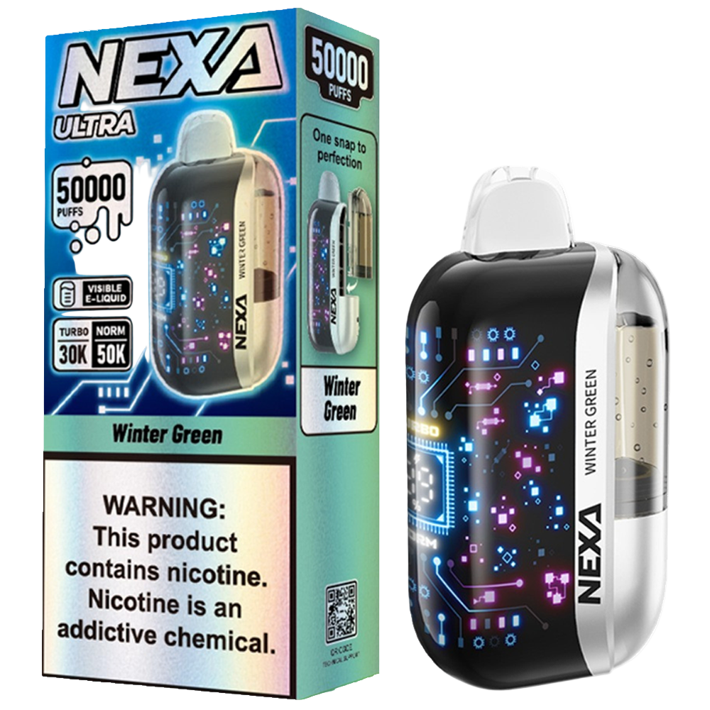 Nexa Ultra 50000 Winter Green Disposable Vape - Black  Coral 