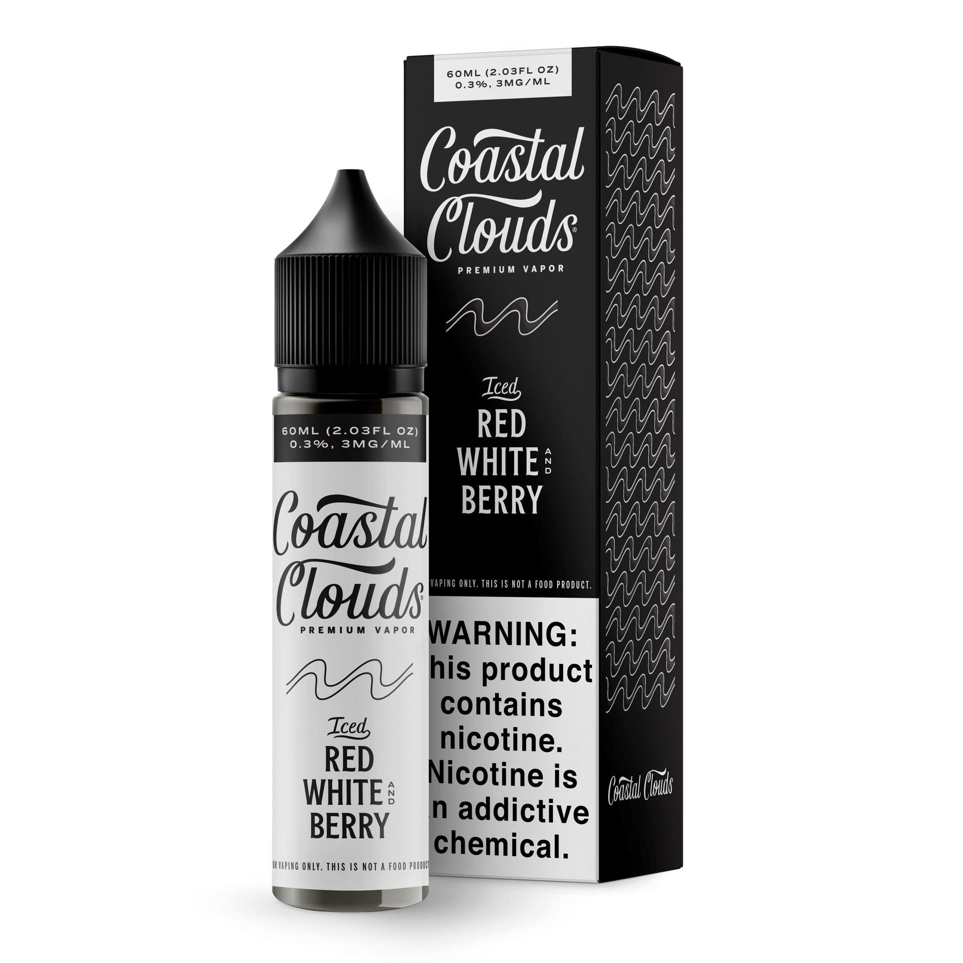 Iced Red White and Berry Coastal Clouds 60ml E-Liquid Packaging