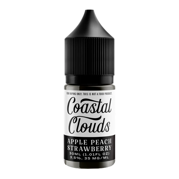 Apple Peach Strawberry E-Liquid - Coastal Clouds Salt Nic 30ml