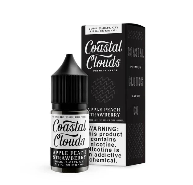 Apple Peach Strawberry Coastal Clouds Salt Nic 30ml E-Liquid Packaging