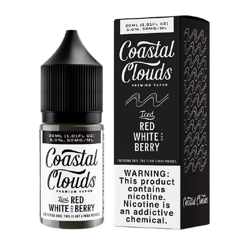 Iced Red White and Berry Coastal Clouds Salt Nic 30ml E-Liquid Packaging