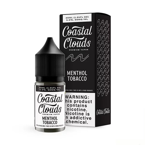 Menthol Tobacco Coastal Clouds Salt Nic 30ml E-Liquid Packaging