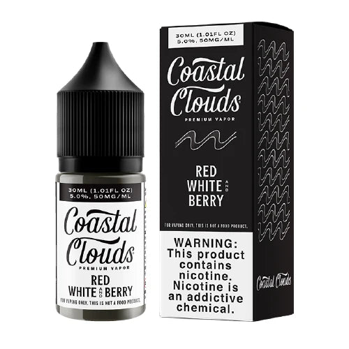 Red White and Berry Coastal Clouds Salt Nic 30ml E-Liquid Packaging