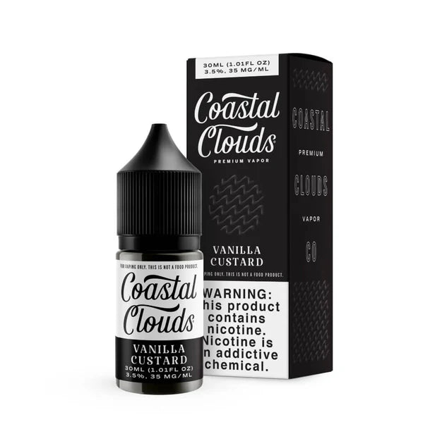 Vanilla Custard Coastal Clouds Salt Nic 30ml E-Liquid Packaging