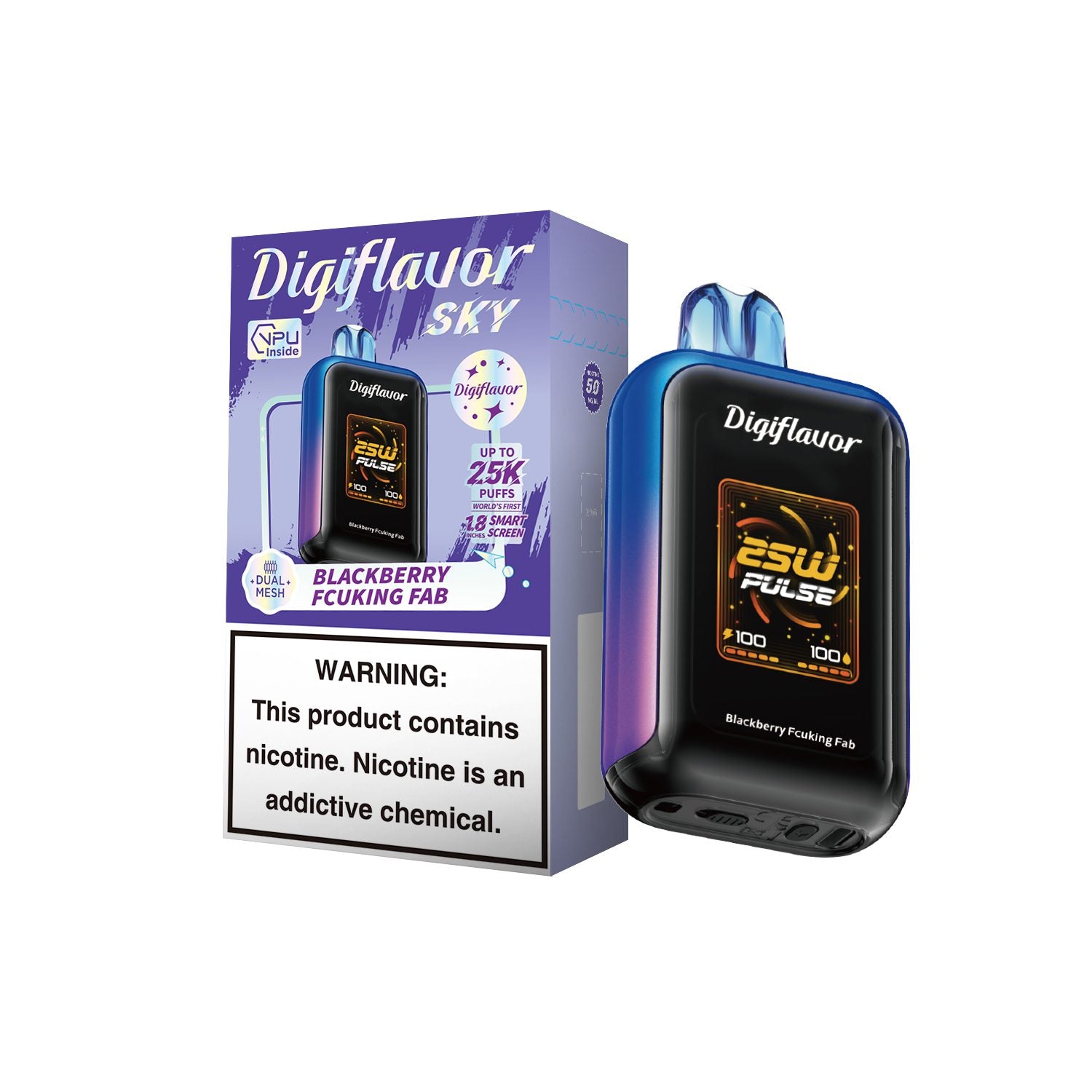 Blackberry Fucking Fab Digiflavor SKY 25K Disposable Vape Packaging 