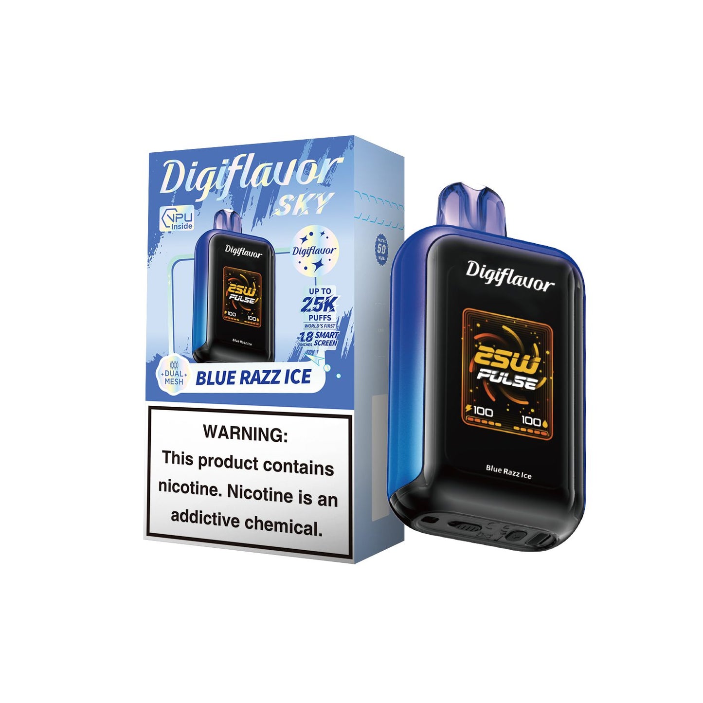 Blue Razz Ice Digiflavor SKY 25K Disposable Vape Packaging 