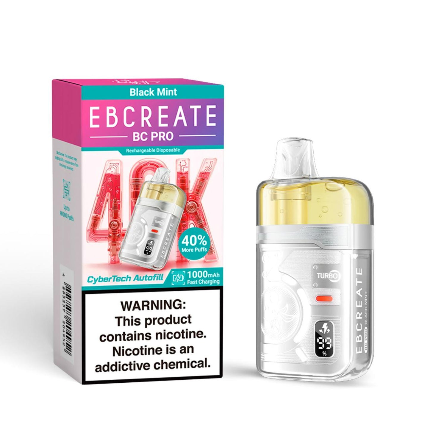 Black Mint EBCREATE BC Pro 40K Disposable Vape Packaging 