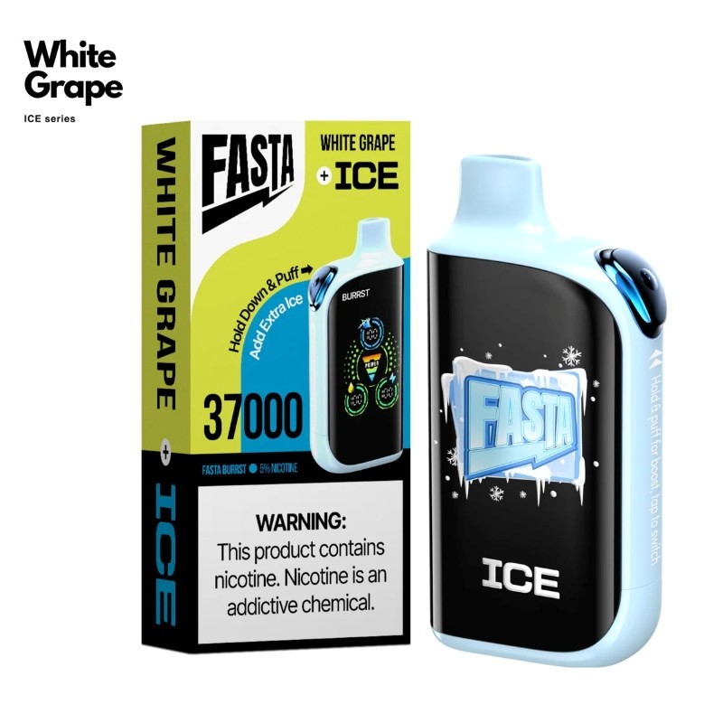 White Grape FASTA Burrst 37000 Disposable Vape Packaging 