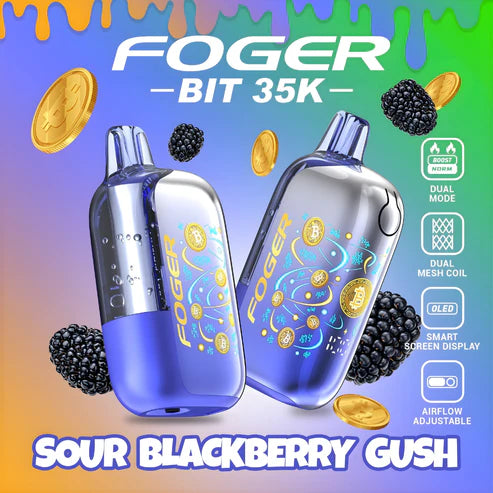 Sour Blackberry Gush Foger Bit 35K  disposable vape packaging