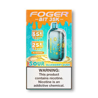 Sour Blueberry Gush Foger Bit 35K disposable vape packaging