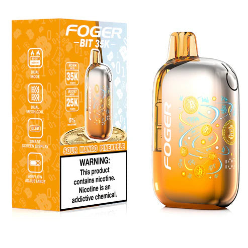 Sour Mango Pineapple Foger Bit 35K  disposable vape packaging