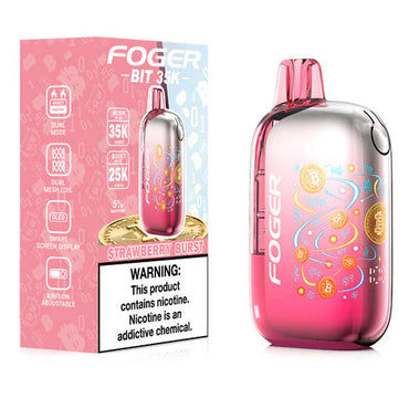 Strawberry Burst Foger Bit 35K disposable vape packaging 