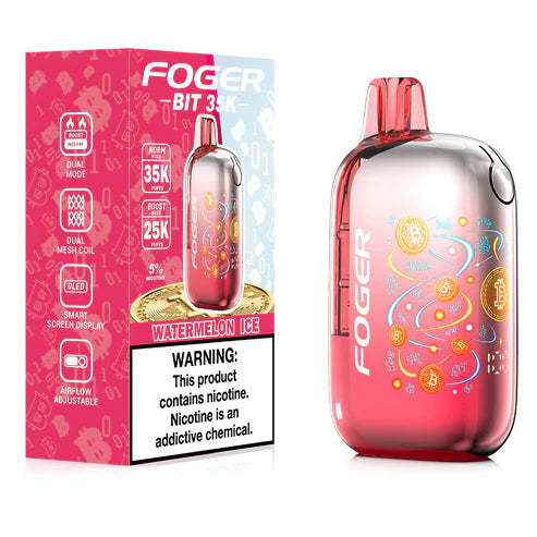Watermelon Ice Foger Bit 35K disposable vape packaging