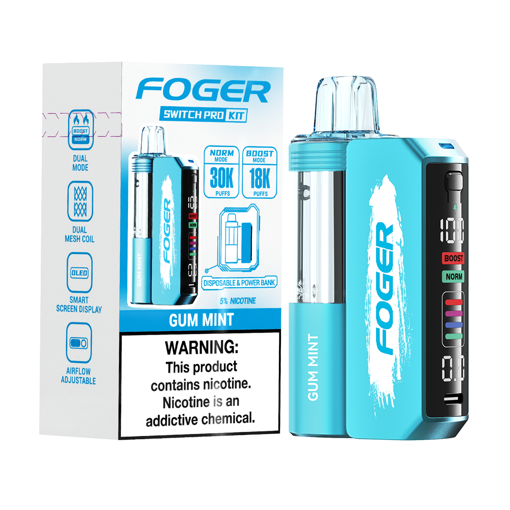 Gum Mint Foger Switch Pro 30K Kit  disposable vape packaging 