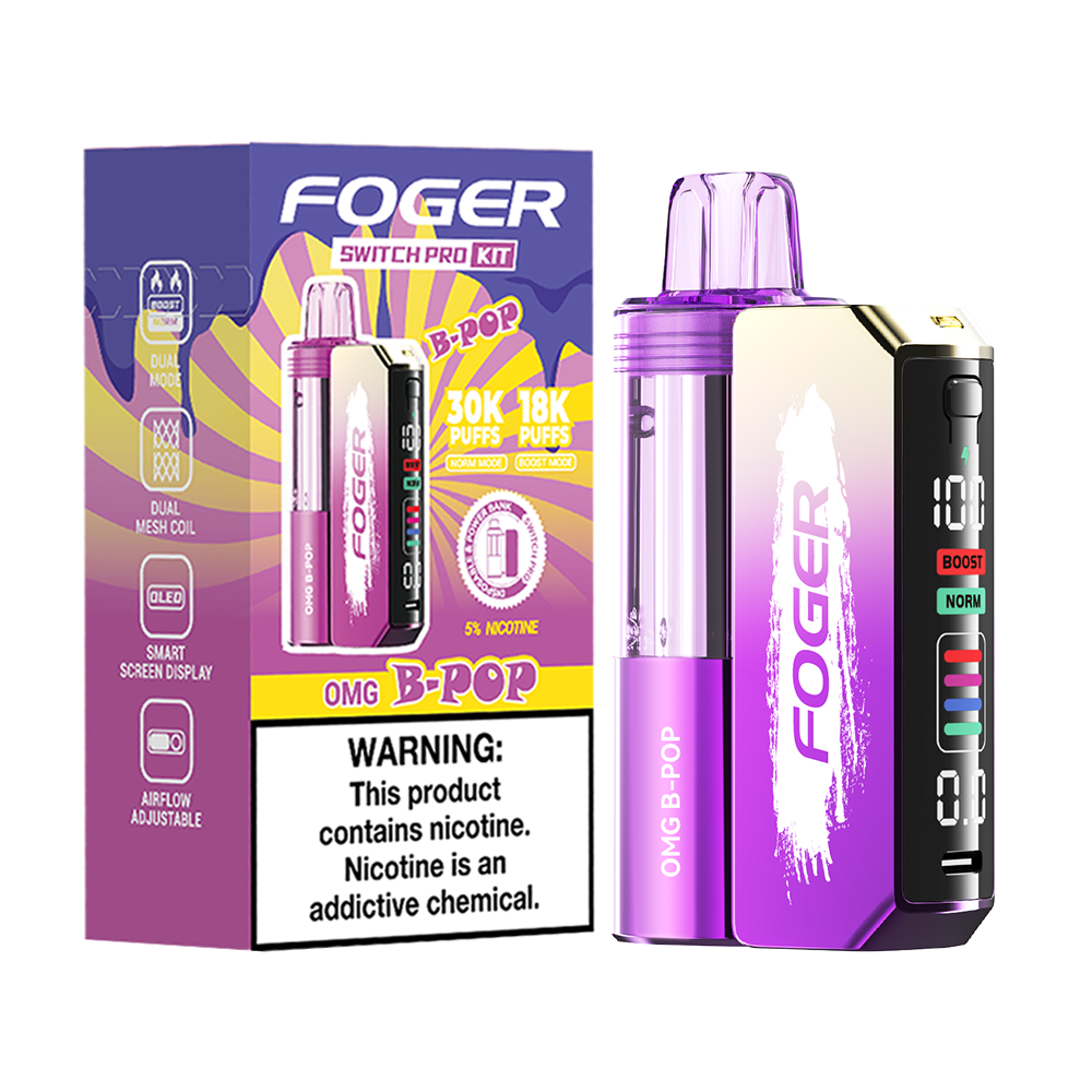 OMG B-Pop Foger Switch Pro 30K Kit  disposable vape packaging 